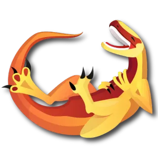 😂 dinosaurio, reptil, dibujos animados, lindo, animal, prehistórico, naranja, amarillo telegram sticker