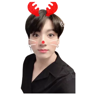 😇 Jungkook kpop, idol, bts, jungkook, selfie, weihnachten, rentier telegram sticker