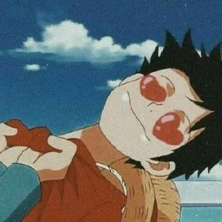 🌊 Monkey D. Luffy One Piece Anime, Herzen, Liebe, Pirat, Lächeln telegram sticker