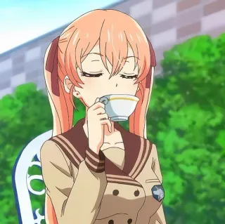 ☕ Anime, Dziewczyna, Herbata, Urocze, Spokojne, Relaksujące telegram sticker