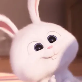 🐰 Snowball The Secret Life of Pets coelho, coelhinho, branco, fofo, desenho animado, animal whatsapp sticker