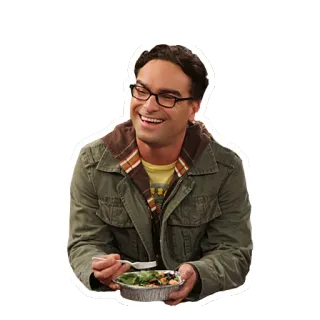 🍜 Leonard Hofstadter The Big Bang Theory scientist, glasses, tv show, leonard, sitcom telegram sticker
