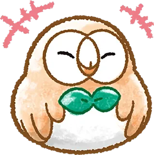 😁 Rowlet Pokemon owl, pokemon, cute, kawaii, cartoon telegram sticker