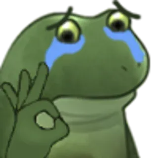 👌 rana, triste, llorar, meme, ok whatsapp sticker