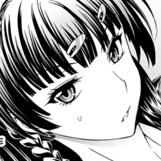 😮‍💨 Anime, Manga, Fille, Noir et blanc, Portrait whatsapp sticker