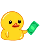 🪙 duck, money, cash, cute, cartoon telegram sticker