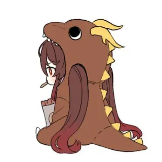 😐 Chibi, Anime, Personagem, Desenho animado, Fofo, Dragão telegram sticker