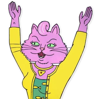 💊 Princess Carolyn BoJack Horseman Принцесса Кэролин, кот, Конь БоДжек, мультфильм, мультик telegram sticker