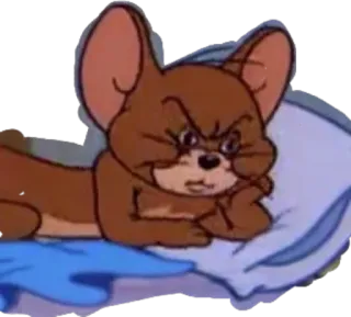 😡 Jerry Mouse cartone animato, topo, arrabbiato, sdraiato telegram sticker