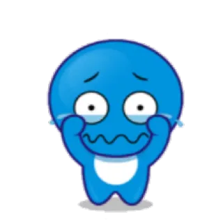 😢 грустный, плачущий, синий, эмодзи, слезы, выражение, расстроенный telegram sticker