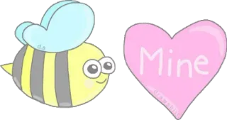 😻 Mine abelha, coração, amor, fofo, desenho animado, animal whatsapp sticker