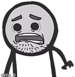 😨 @MMd_19 cartoon, sticker, character, grey, face, expression, worried, distressed telegram sticker