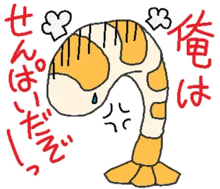 ⭐ せっは。いだよ!! shrimp, food, animal, japanese, angry, cartoon telegram sticker