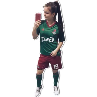 😍 サッカー, アスリート, 女性, スポーツ, チーム, ユニフォーム telegram sticker