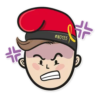 😡 #NO155 cartone animato, arrabbiato, politico, adesivo, persona, catalonia whatsapp sticker
