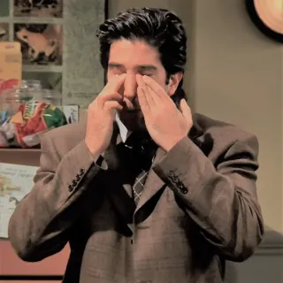 😭 Ross Geller Friends chorando, homem, amigos, triste, série tv telegram sticker