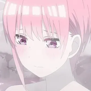 🦊 anime, manga, pelo rosa, triste, llorando, chica telegram sticker