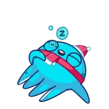 😴 sleep, cartoon, cute, jellyfish, animal, sea, hat telegram sticker