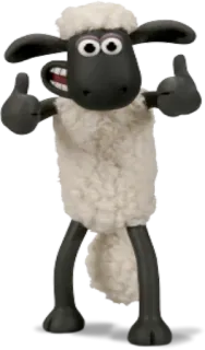 👌 Shaun the Sheep pecora, cartoni animati, animale, pollice in su telegram sticker