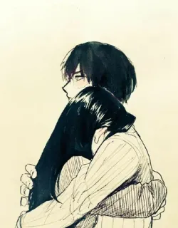 💗 abraço, amor, casal, desenho animado, tristeza, romance, desenho telegram sticker