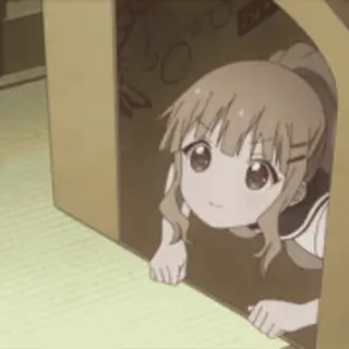 🚀 anime, girl, cute, box, peeking telegram sticker