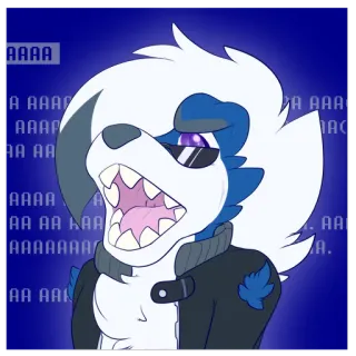 🅰️ AAAA Фурри, Мультфильм, Животное, Волк, Кричащий, Цифровое искусство whatsapp sticker