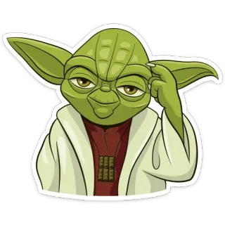 🤨 Yoda Star Wars Yoda, Star Wars, Jedi, Verde, Desenho animado telegram sticker