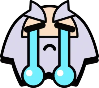 😔 chorando, triste, lágrima, personagem, desenho animado, emoção, angústia telegram sticker