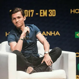 😃 Tom Holland 2017 - EM 3D Tom Holland, ator, celebridade, Homem-Aranha, filme, retrato telegram sticker