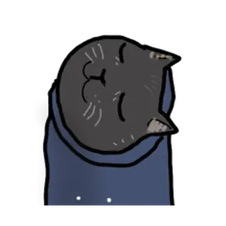⚪️ gato, animal, lindo, mascota, durmiendo, dibujos animados whatsapp sticker