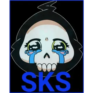 😢 SKS grim reaper, skull, crying, cartoon, anime telegram sticker