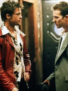 🧼 Tyler Durden Fight Club pelea, película, violencia, brad pitt, edward norton telegram sticker