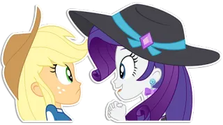 😳 Applejack My Little Pony: Equestria Girls desenho animado, amizade, My Little Pony, Equestria Girls, animação, Applejack, Rarity telegram sticker