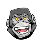 😓 Gorilla, Affe, Affe, Tier, Cartoon, Gesicht telegram sticker