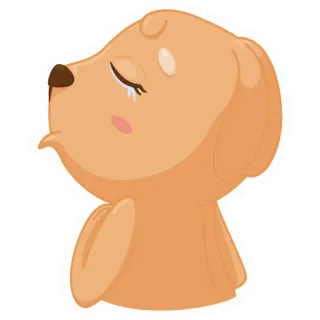 🥺 anjing, sedih, menangis, anak anjing, kartun, hewan, emosional telegram sticker