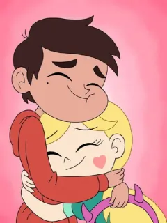 💕 Marco Diaz desenho animado, abraço, amizade, amor, carinho, animado whatsapp sticker