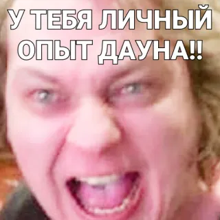 😀 У ТЕБЯ ЛИЧНЫЙ ОПЫТ ДАУНА!! telegram sticker