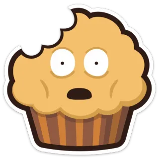 😱 มัฟฟิน, คัพเค้ก, ของหวาน, การ์ตูน, อาหาร, ขนม telegram sticker