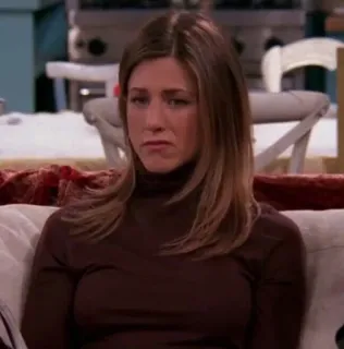 🦞 Rachel Green Friends série télé, femme, années 90, triste, Rachel, Jennifer Aniston telegram sticker