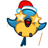 🤩 鳥, クリスマス, 星, ハッピー, 漫画 telegram sticker