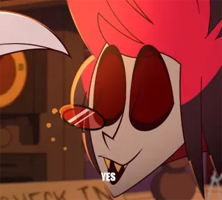 🆗 Alastor Hazbin Hotel YES hazbin hotel, alastor, setan, kartun telegram sticker