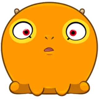 😕 kartun, oranye, monster, lucu, mata, animasi whatsapp sticker