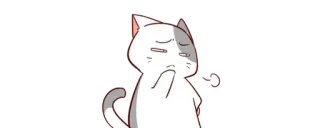 🤔 gato, dedo do meio, atitude, desrespeito, desenho animado, fofo telegram sticker