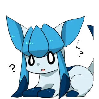 ❓ Glaceon Pokémon なに しよっか...? pokemon, givrali, glace, mignon, animal, dessin animé telegram sticker