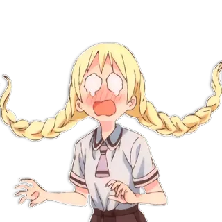😰 anime, desenho animado, menina, chocada, assustada, envergonhada telegram sticker