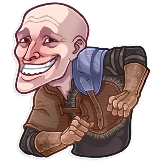 🕺 トロールフェイス, ミーム, 鎧, ハゲ, 顔, キャラクター whatsapp sticker
