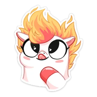 😛 Kreskówka, Kucyk, Zwierzę, Słodki, Naklejka telegram sticker