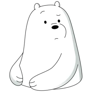 😯 Ice Bear We Bare Bears Desenho animado, Urso, Branco, Animal, Bonito, Ilustração, Urso Polar telegram sticker