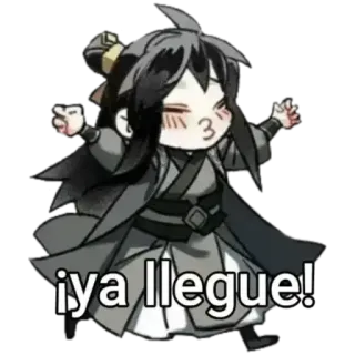 😙 iya llegue! cartoon, chibi, cute, hello, greeting telegram sticker