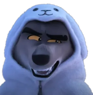 😅 Mr. Wolf The Bad Guys Мультфильм, Волк, Худи, Милый, Животное, Смешной telegram sticker